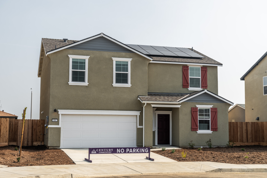 A house with a garage.