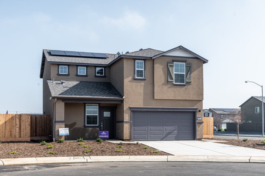A house with a garage.