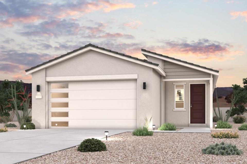 A house with a garage.