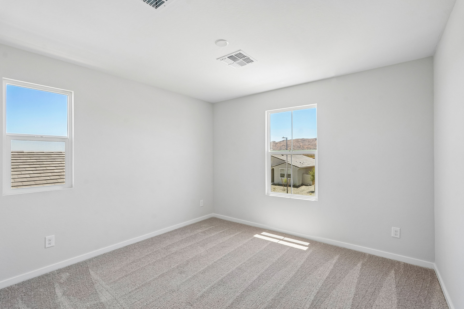 A room with windows.