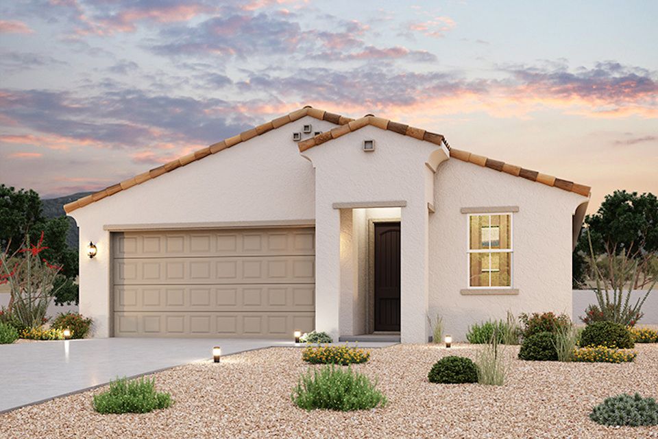 A house with a garage.