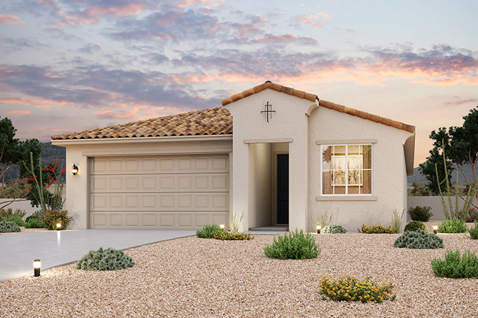 A house with a cross on the roof.
