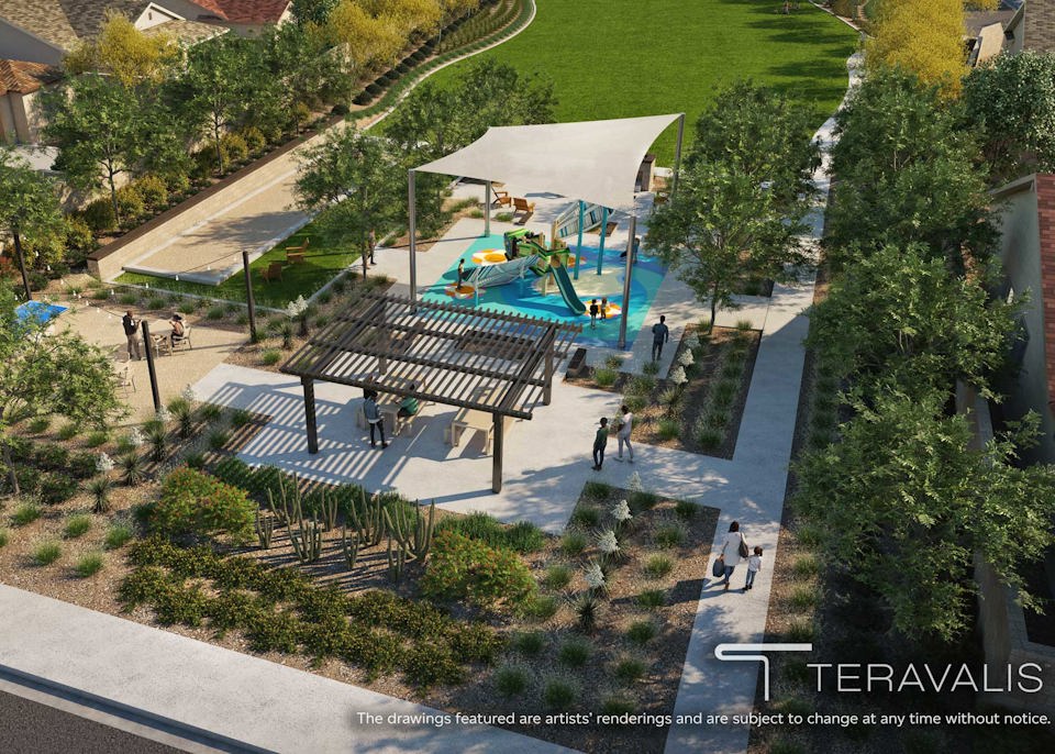 A park with a swimming pool.