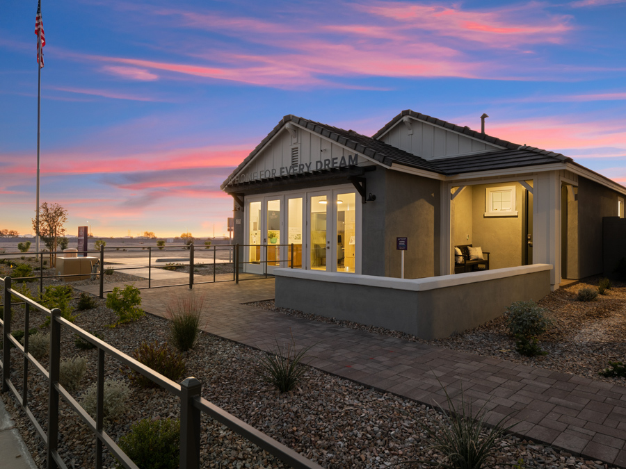 A house with a fence around it.