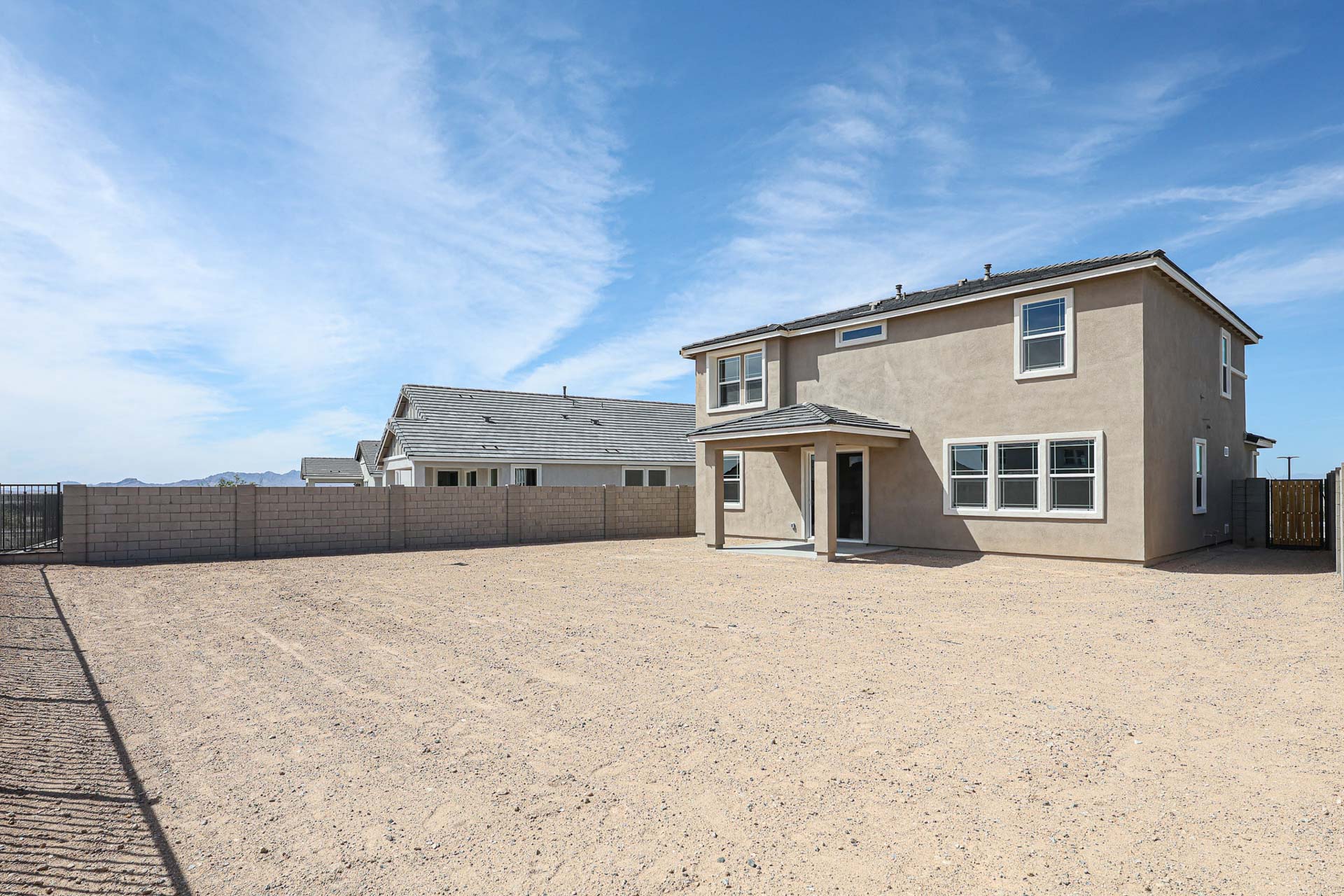 A building with a fence around it.