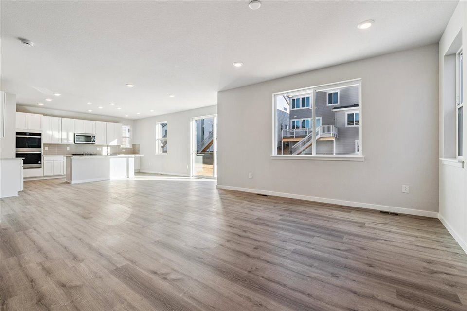 A large empty living room.