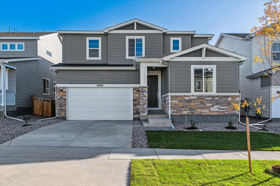A house with a garage.