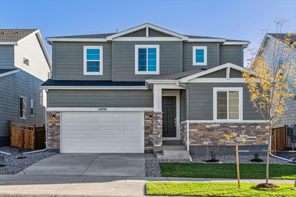A house with a garage.