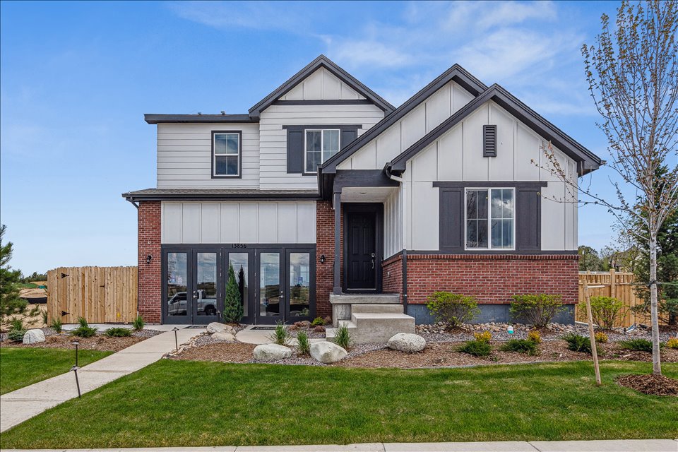 A house with a front yard.