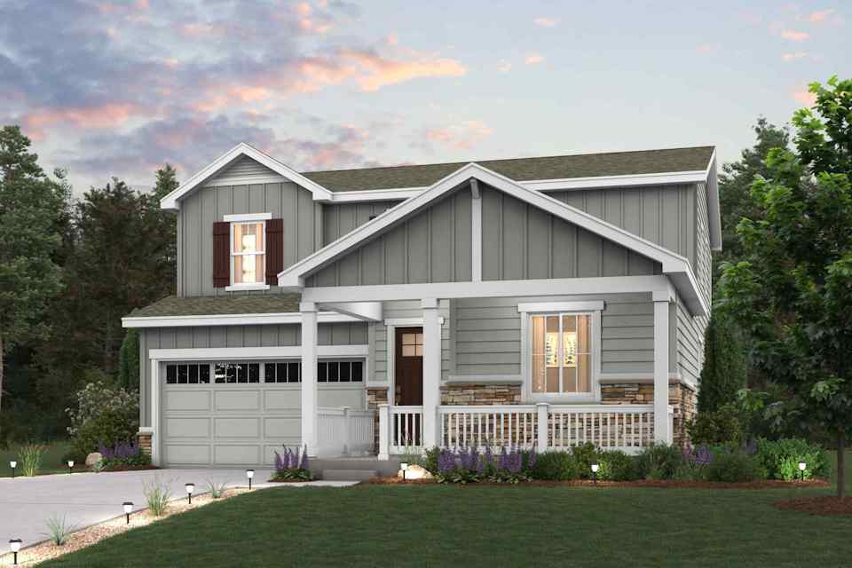 A house with a lawn and trees.
