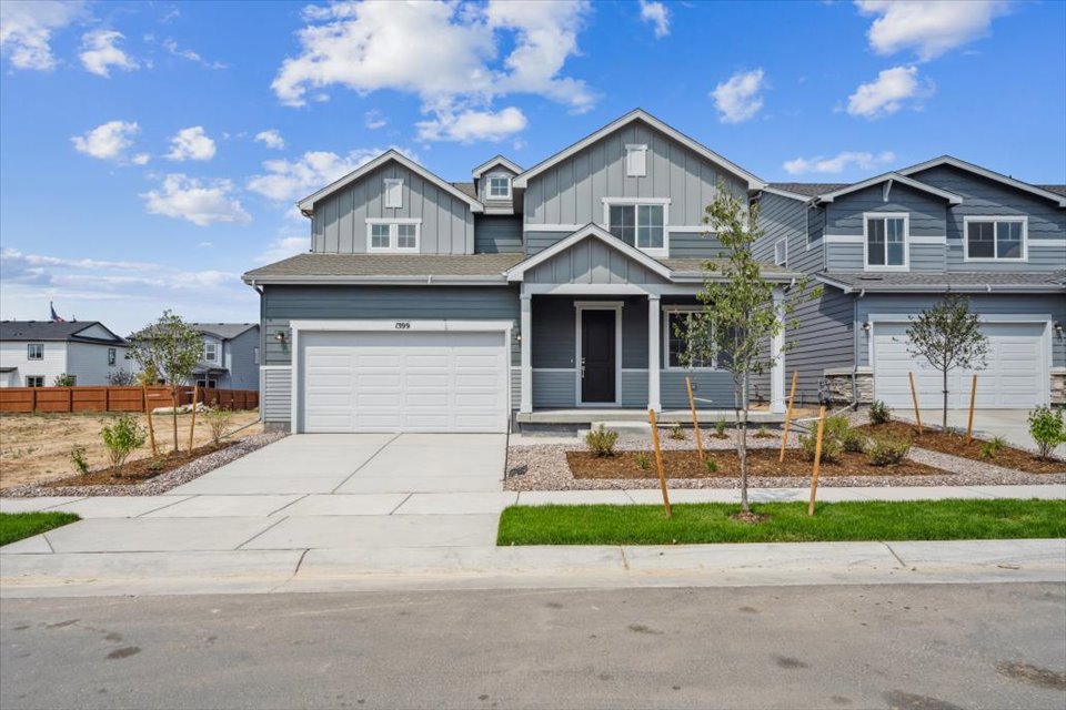 A house with a garage.