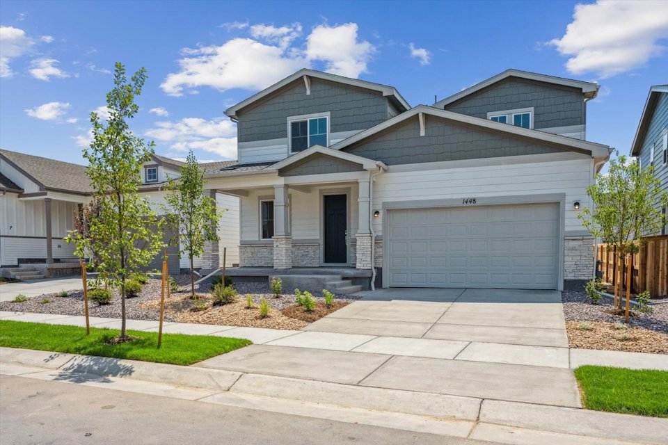 A house with a garage.
