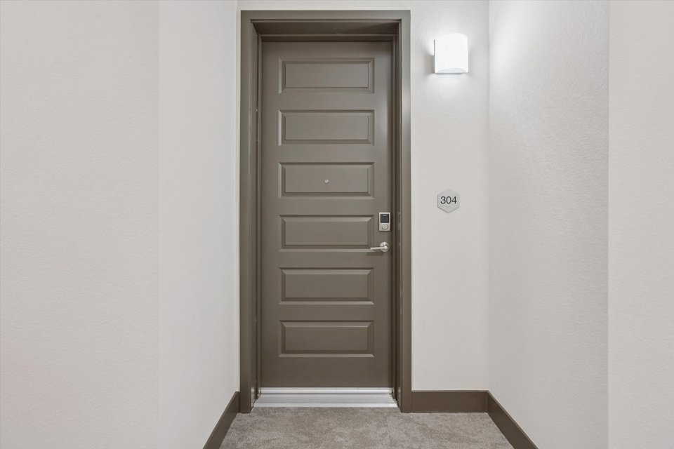 A door in a room.