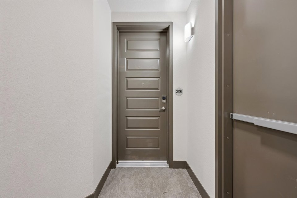 A door in a room.