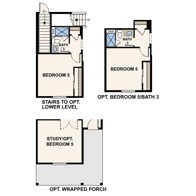 Diagram, engineering drawing. Powell Floorplan, Main Level Options