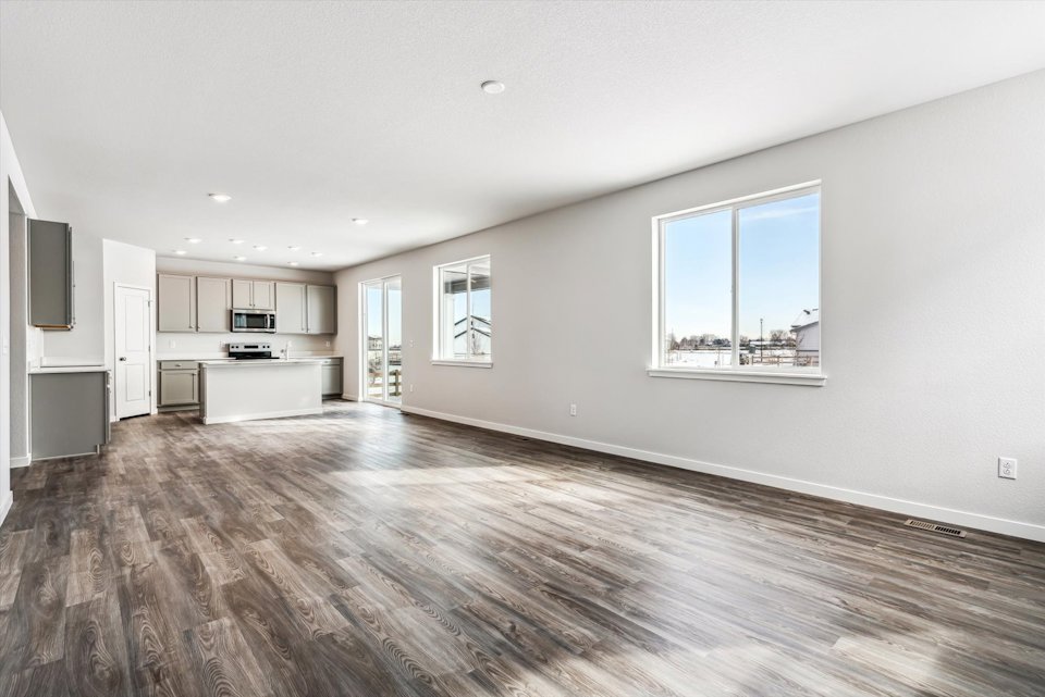A large empty living room.