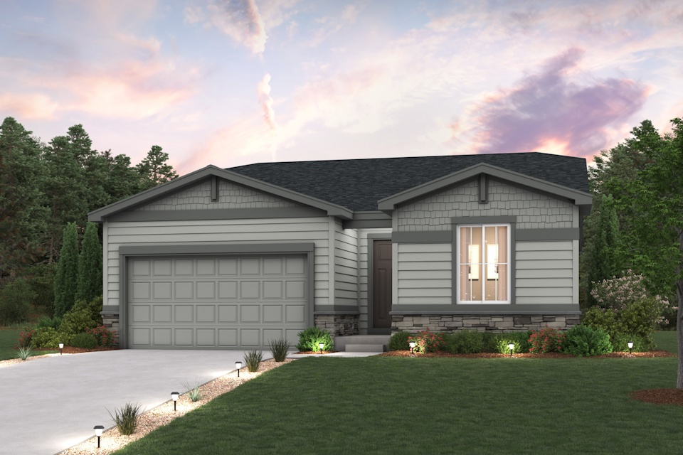 A house with a garage.