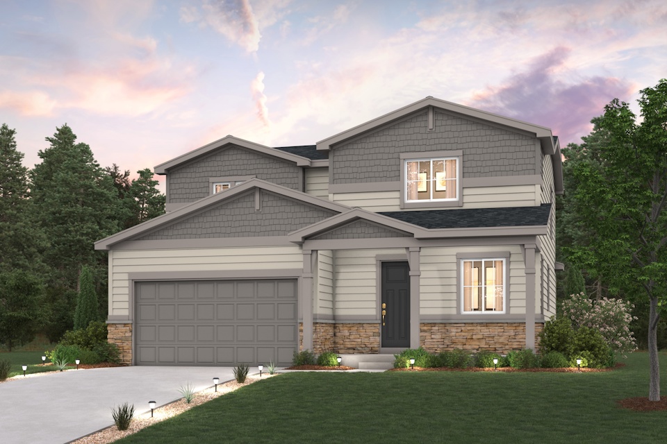 A house with a garage.