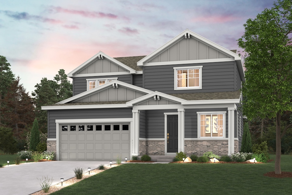 A house with a garage.