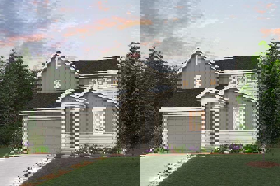 A house with a driveway.
