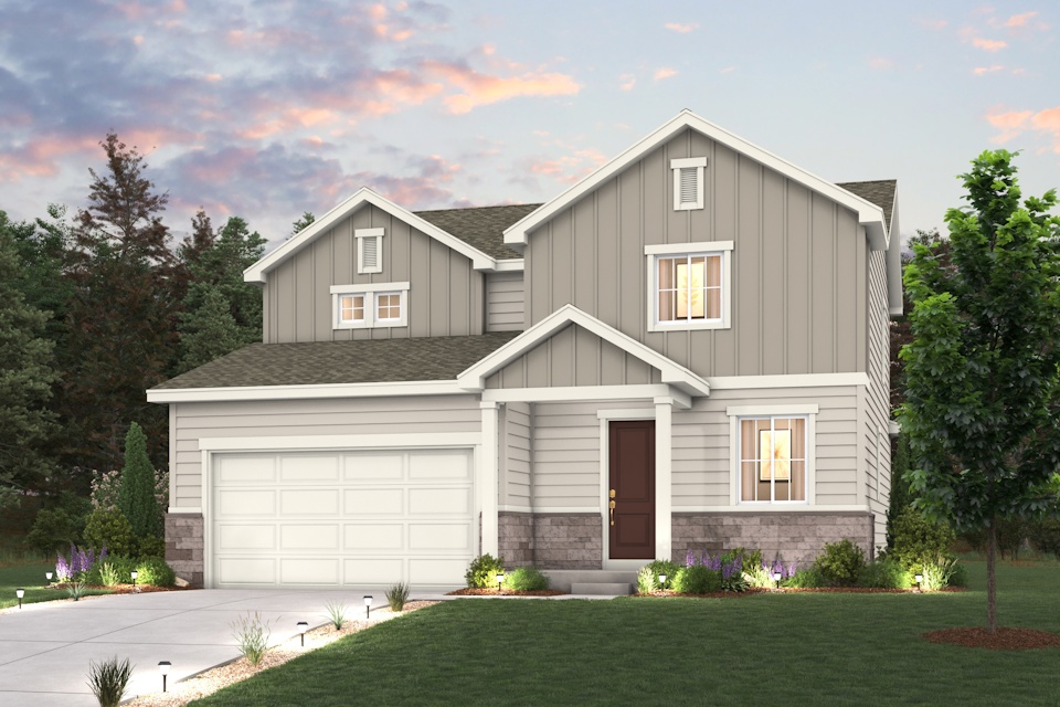 A house with a garage.