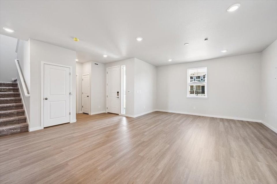 A room with white doors.