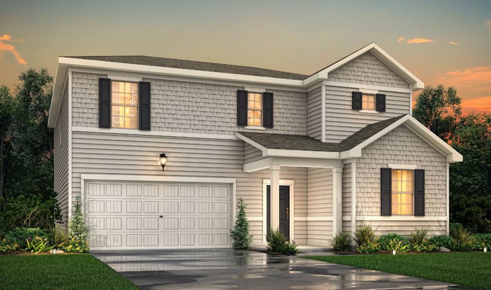 A house with a garage.