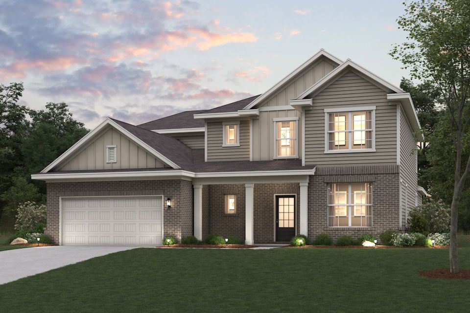 A house with a garage.