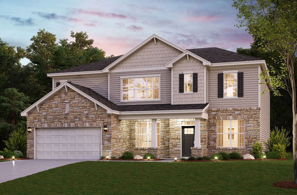 A house with a large front yard.