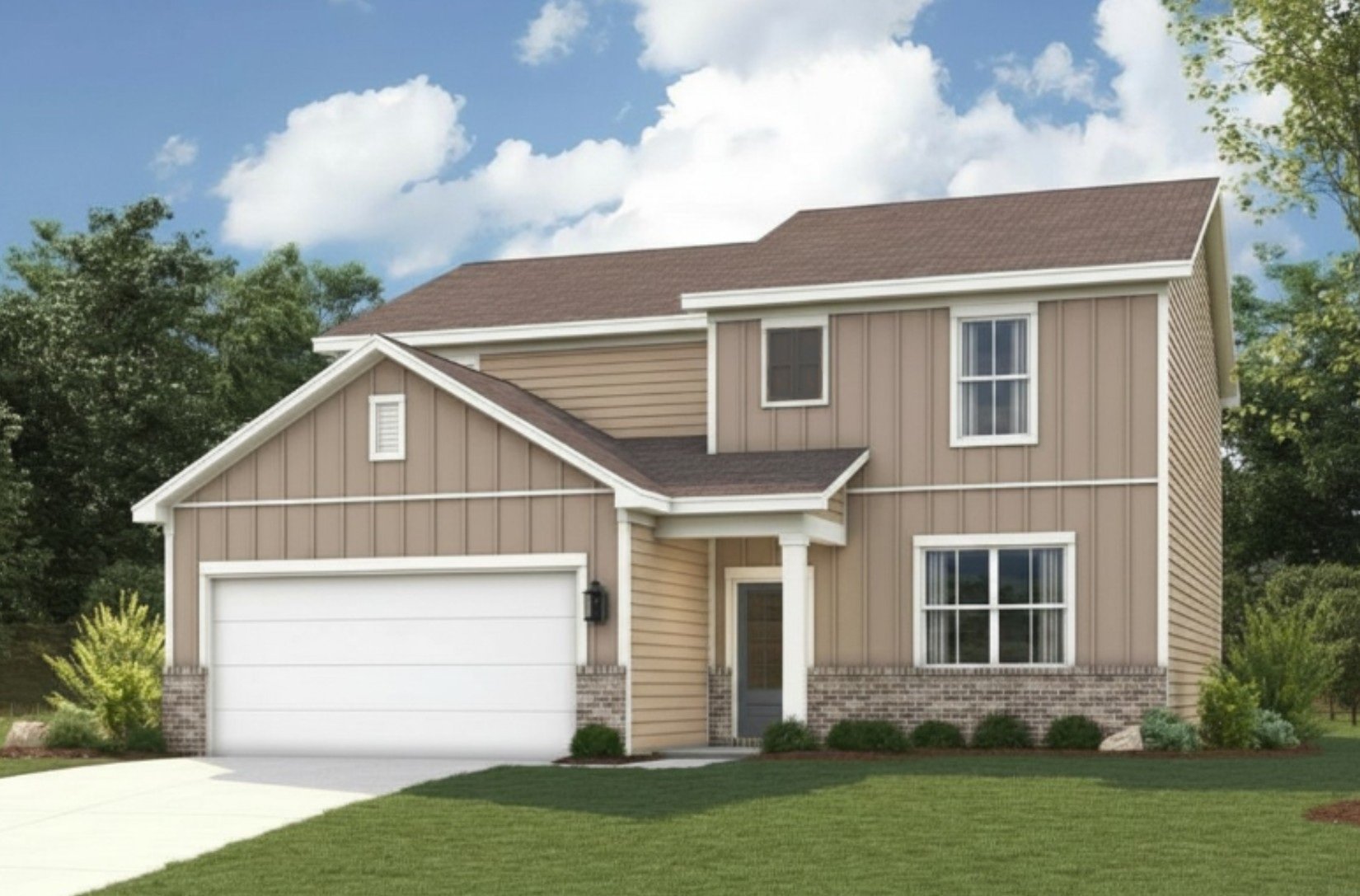 A house with a garage.