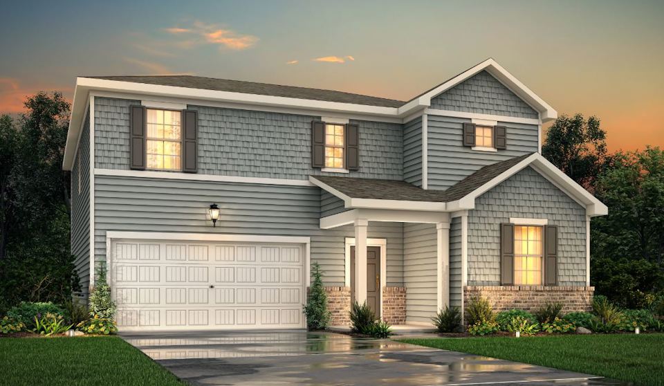 A house with a garage.