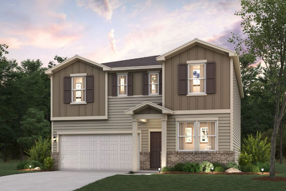 A house with a garage.