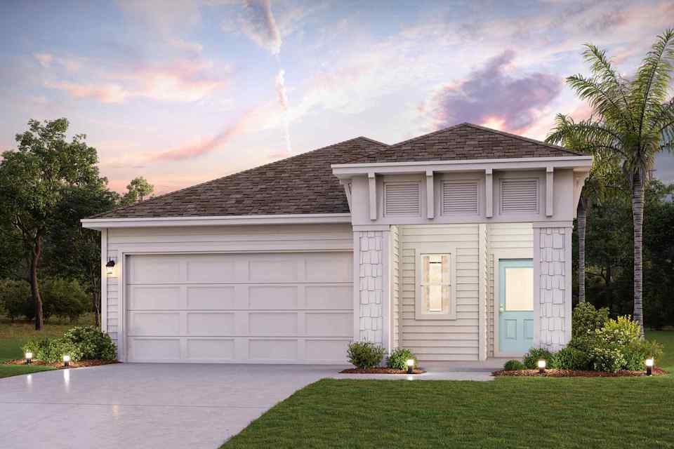 A house with a garage.