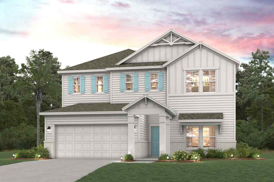 A house with a garage.