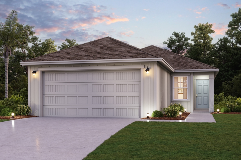 A house with a garage.