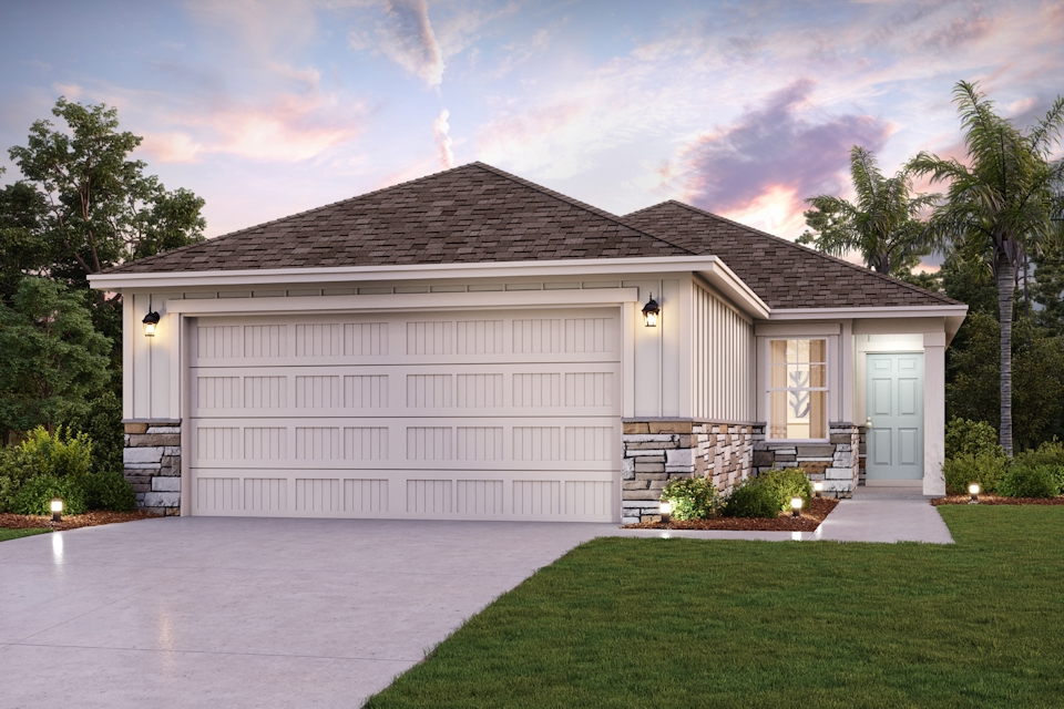 A house with a driveway.