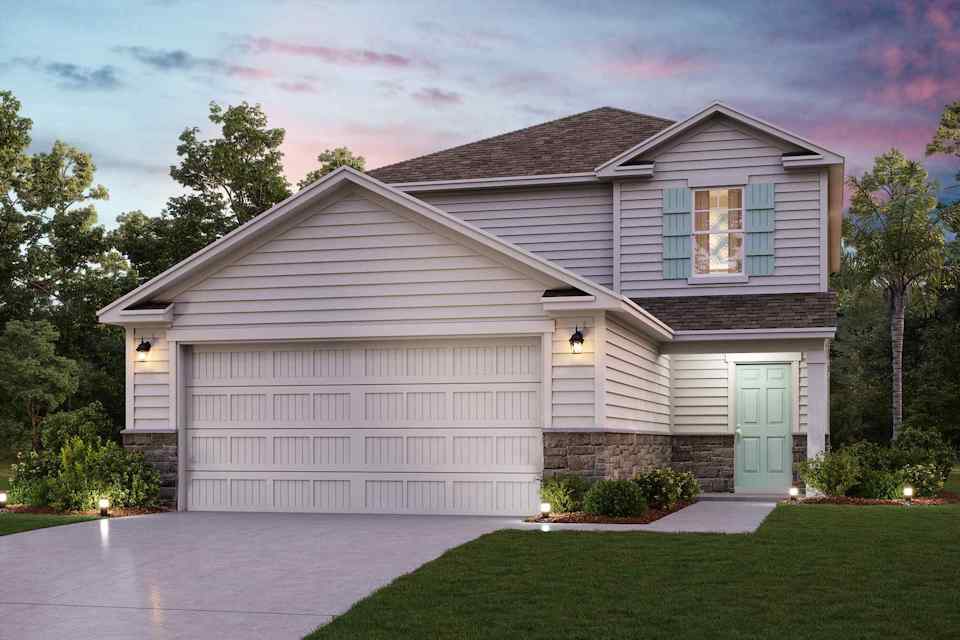 A house with a driveway.