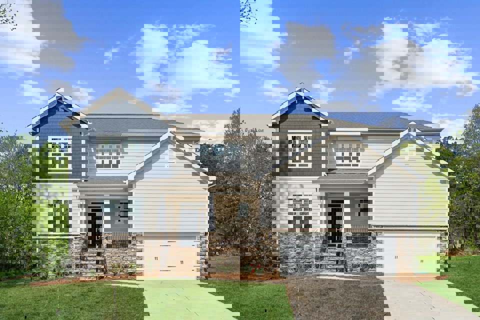 A house with a garage.