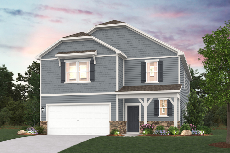 A house with a garage.