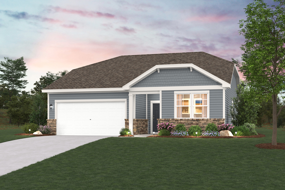 A house with a garage.