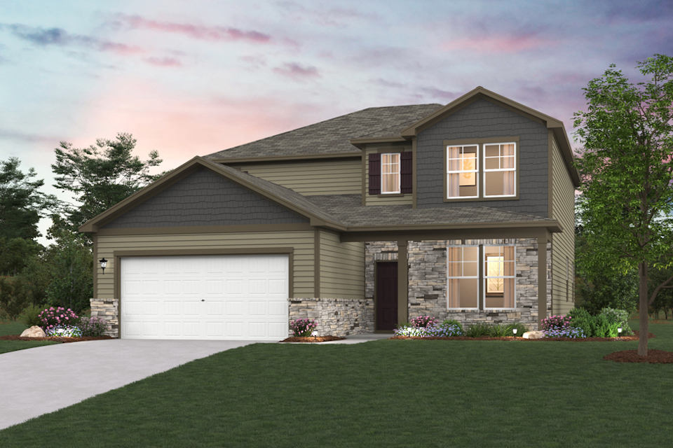 A house with a garage.