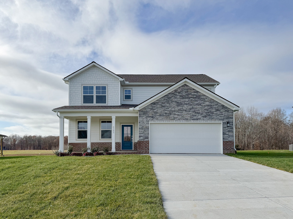 A house with a garage.