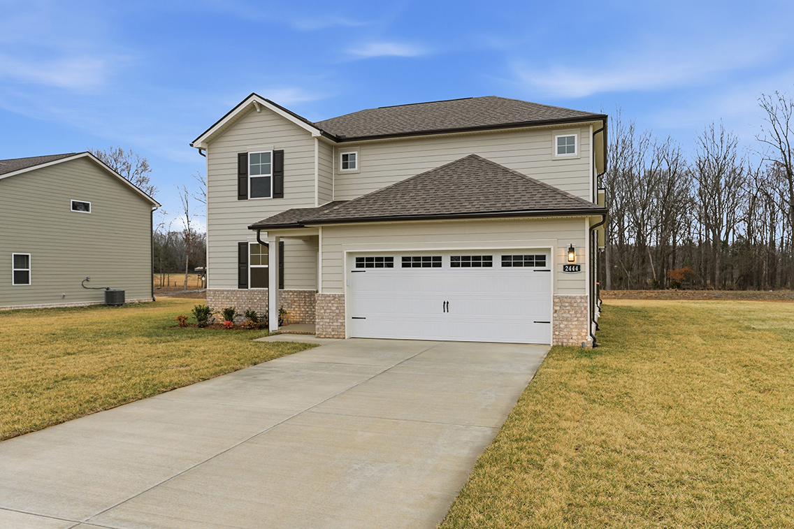 A house with a garage.
