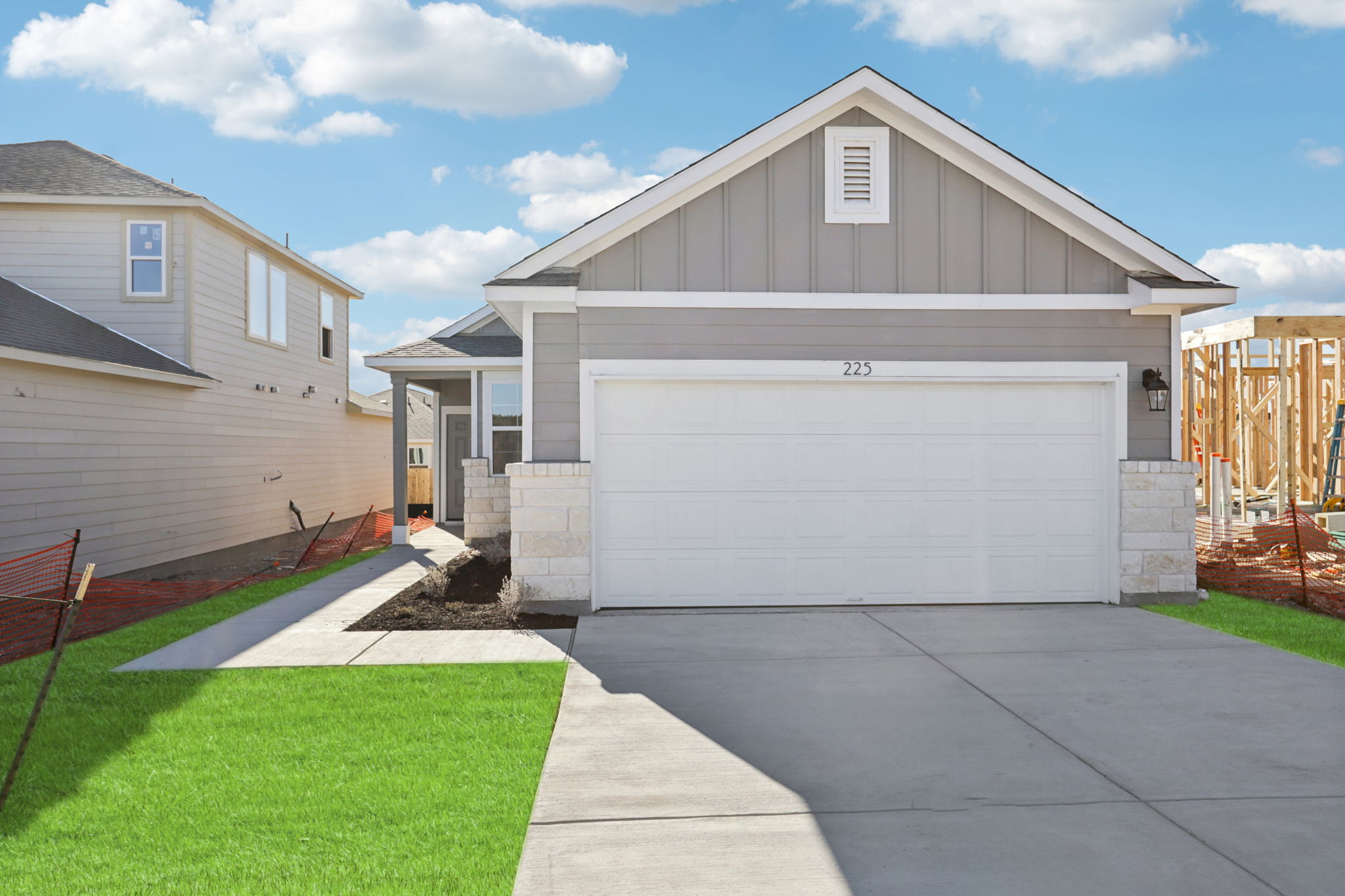A house with a garage.