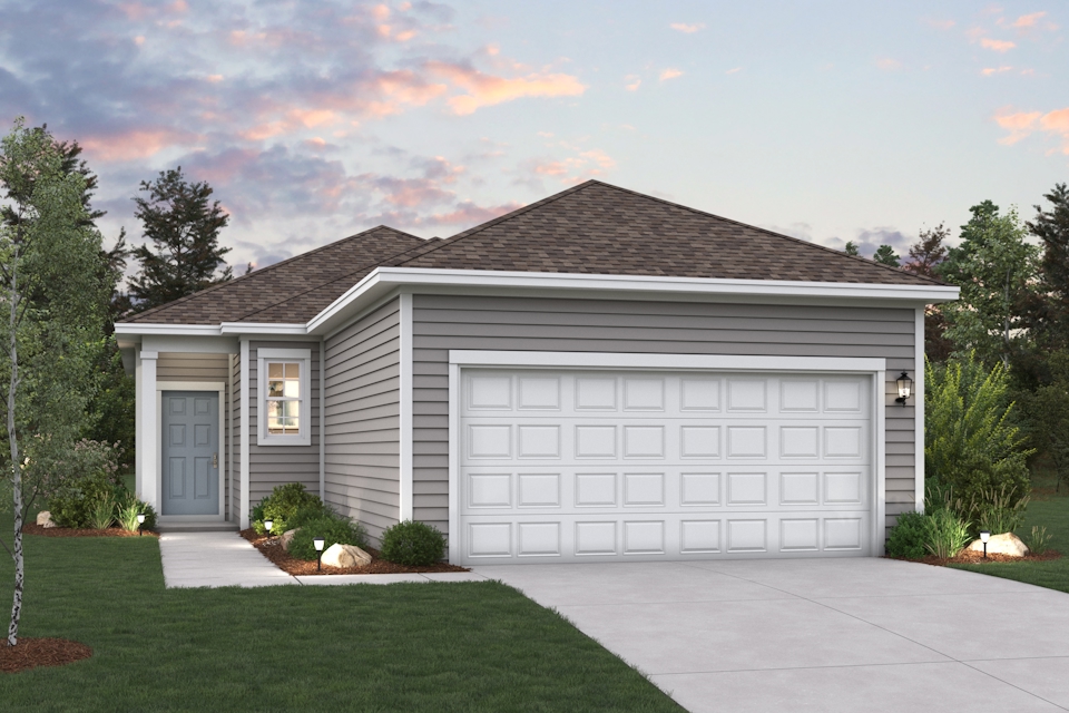A house with a garage.