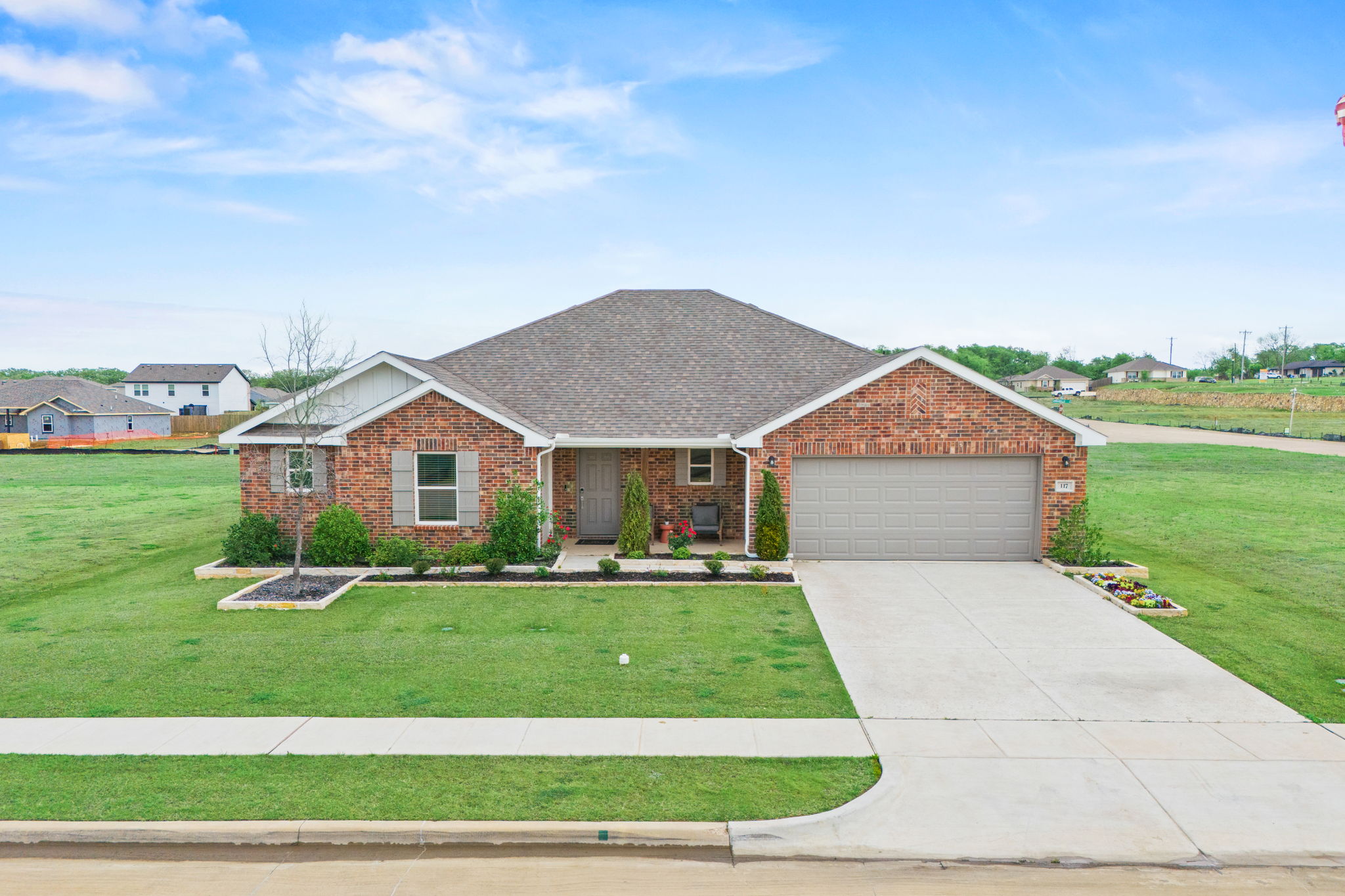 A house with a driveway.