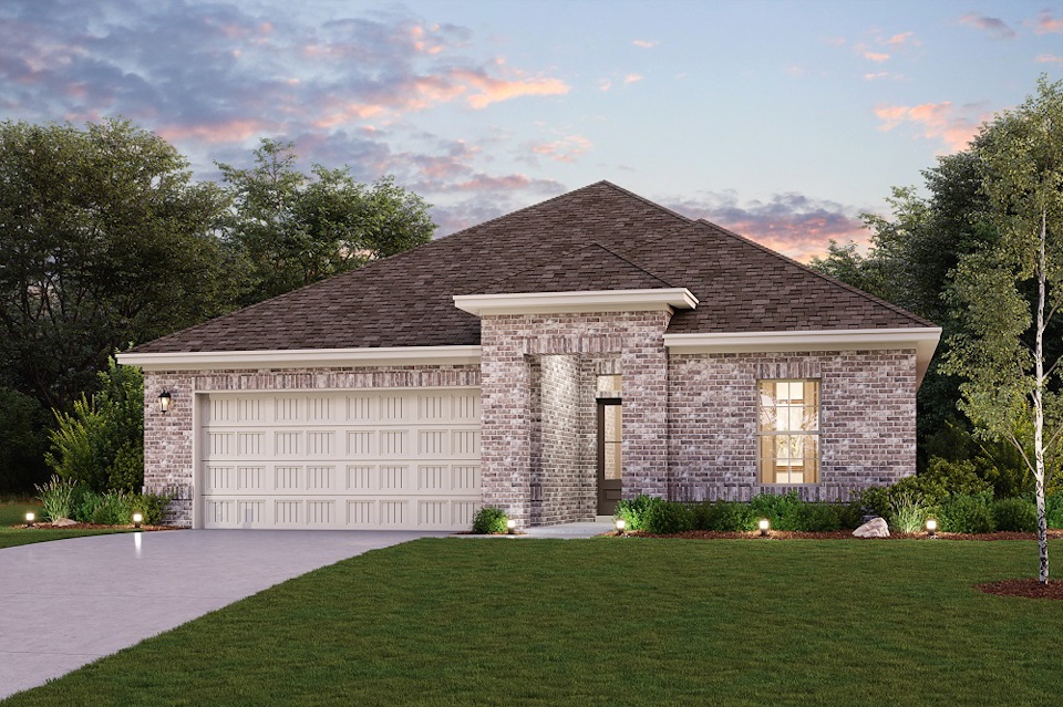 A house with a large front yard.