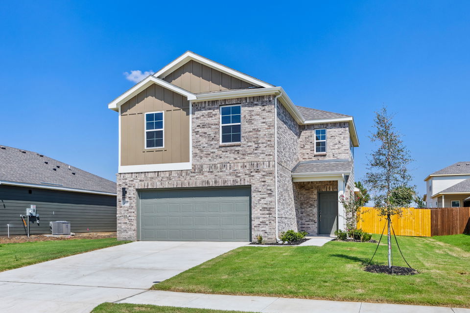 A house with a garage.