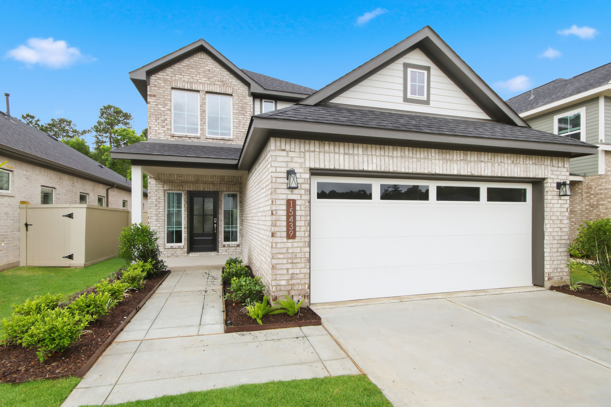 A house with a garage.