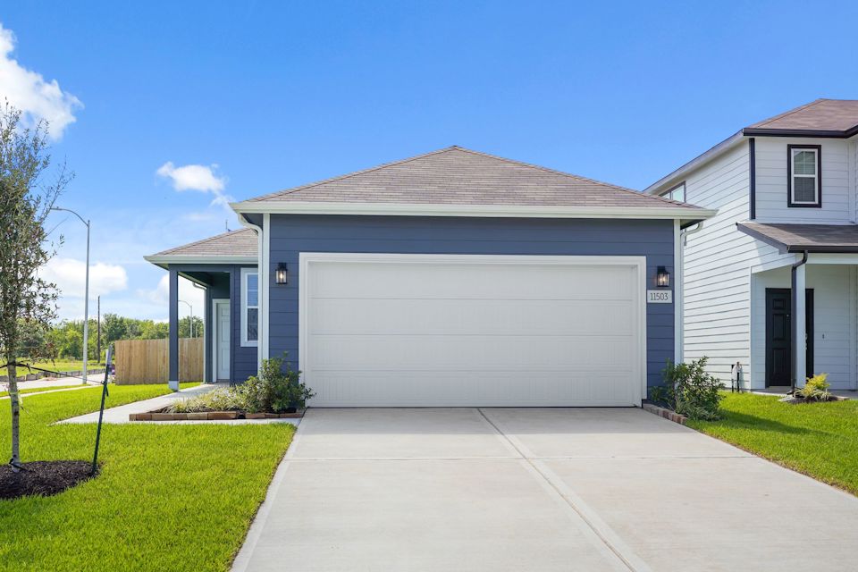 A house with a garage.